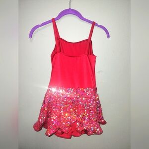 Girls Red Sequin Leotard Dance Jazz Wear /Medium